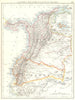 COLOMBIA ECUADOR. South America. Inset Galapagos Islands 1897 old antique map