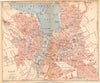 SWITZERLAND. Genève 1925 old vintage map plan chart