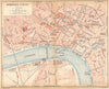 GIRONDE. Bordeaux- Centre 1922 old antique vintage map plan chart