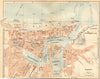 SEINE- MARITIME. Dieppe 1921 old antique vintage map plan chart