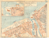CALVADOS. Trouville- Deauville; Inset map of Deauville 1921 old antique