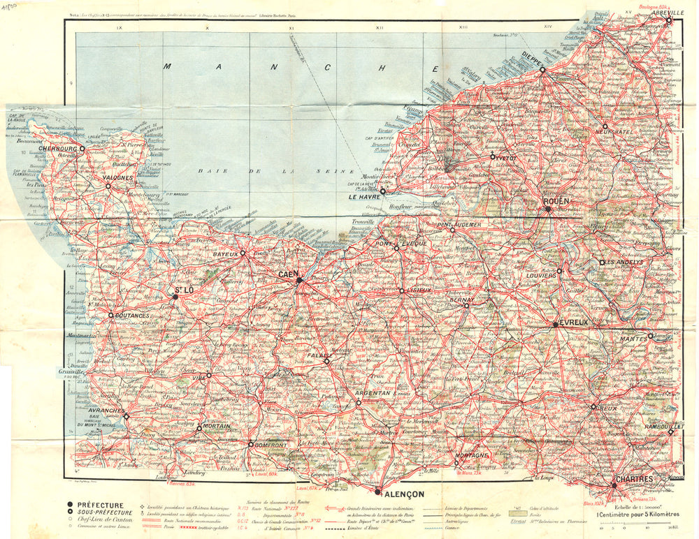 MANCHE. Manche 1921 old antique vintage map plan chart