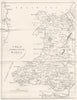 WALES. A Map of North & South Wales 1808 old antique vintage plan chart