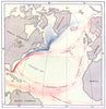 ATLANTIC. Surface Currents in North. Red, warm. Blue, cold 1936 map