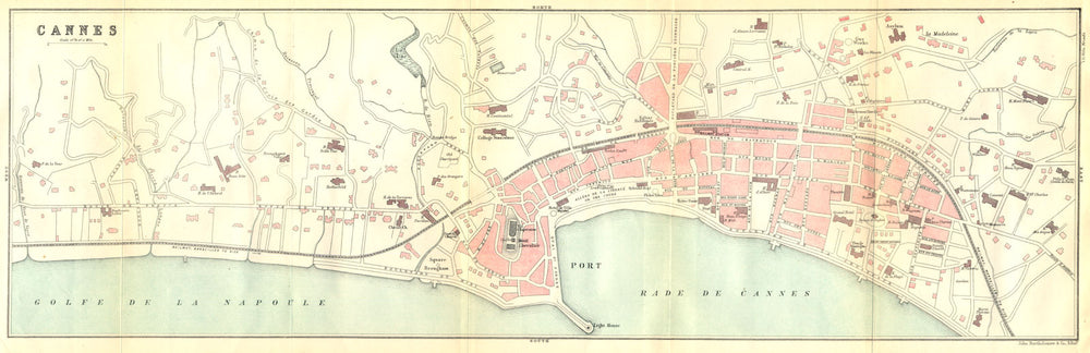 ALPES- MARITIMES. Cannes (1)  1888 old antique vintage map plan chart
