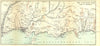 ALPES- MARITIMES. The Corniche road nice to Menton 1888 old antique map chart