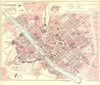 ITALY. Florence 1888 old antique vintage map plan chart