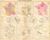 FRANCE.Agricole Pêcherie;vins Céréales Boeufs Moutons Bière Fruits porc 1880 map