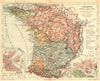 FRANCE. France Versant de la Mer Loire Garonne; Bordeaux; Nantes 1880 old map