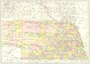 NEBRASKA. state map showing counties. Britannica 9th edition 1898 old