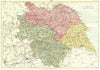 YORKSHIRE. Showing North West East ridings. Britannica 9th edition 1898 map