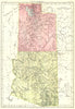 UTAH & ARIZONA. State map. Britannica 9th edition 1898 old antique chart