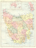 TASMANIA. Australia, showing counties. Britannica 9th edition 1898 old map
