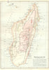 MADAGASCAR. Forest belt; volcanoes; tribes; granitic region. Britannica 1898 map
