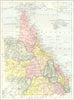 QUEENSLAND. Australia. Showing districts. Britannica 9th edition 1898 old map