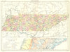 TENNESSEE. Showing counties. Geological sketch map. Britannica 9th edition 1898