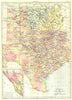 TEXAS.Showing counties.Indian Territory;Oklahoma.Britannica 9th edition 1898 map