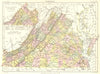 VIRGINIA. State map showing counties. Britannica 9th edition 1898 old