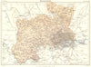 MIDDLESEX. London.  Britannica 9th edition County map 1898 old antique
