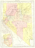 NEVADA. State map showing counties.Inset Carson City.Britannica 9th edition 1898