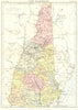 NEW HAMPSHIRE. State map showing counties. Britannica 9th edition 1898 old