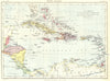 CARIBBEAN. West Indies & Central America. Britannica 9th edition 1898 old map
