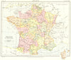 FRANCE. in Provinces. Britannica 9th edition 1898 old antique map plan chart