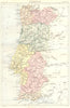 PORTUGAL. Showing provinces. Britannica 9th edition 1898 old antique map chart