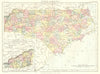 NORTH CAROLINA. State map showing counties. Britannica 9th edition 1898