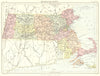 MASSACHUSETTS. State map showing counties. Britannica 9th edition 1898 old