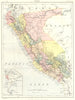 PERU. Inset South America. Britannica 9th edition 1898 old antique map chart