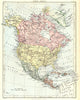 NORTH AMERICA. United States Canada Mexico Central America. Britannica. 1898 map