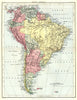 SOUTH AMERICA. Britannica 9th edition 1898 old antique vintage map plan chart