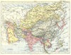 ASIA. Britannica 9th edition 1898 old antique vintage map plan chart