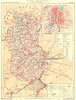 RHÔNE. Département. Inset city town map plan of Lyon 1903 old antique