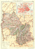 ISÈRE. Département. Inset city town map plan of Grenoble 1904 old antique