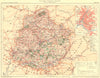 SARTHE. Département. Inset city town map plan of Le Mans 1902 old antique