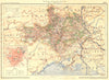 GARD. Département. Inset city town map plan of Nîmes 1902 old antique