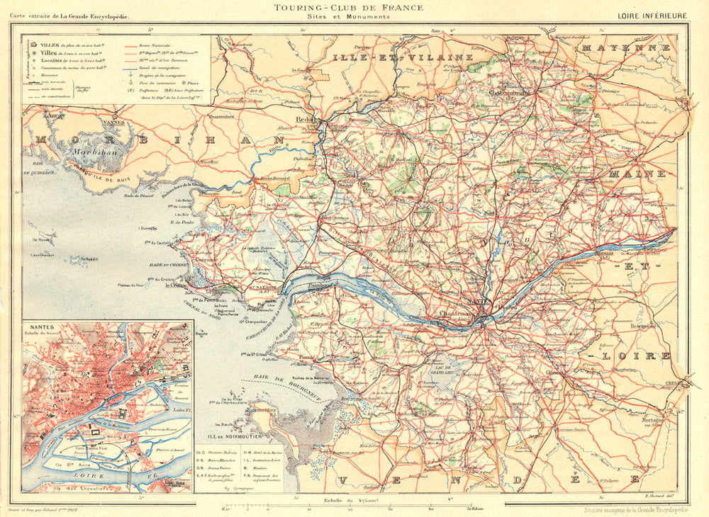 MAINE-ET-LOIRE. Département. Inset city town map plan of Angers 1903 old