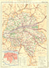 LOIRE-ATLANTIQUE. Département. Inset city town map plan of Nantes 1903 old