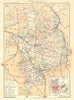 CHER. Département; Inset city town map plan of Bourges 1905 old antique