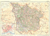 NIÈVRE. Département. Inset city town map plan of Nevers 1905 old antique