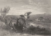 BIRDS. Black and Red Grouse Fighting.  1842 old antique vintage print picture
