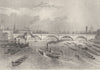 LONDON BRIDGE. Attractive view. DUGDALE 1835 old antique vintage print picture