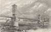 LONDON. Hungerford Chain Bridge. DUGDALE 1835 old antique print picture