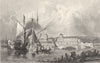 GREENWICH. Attractive view. London. Kent. DUGDALE 1835 old antique print
