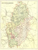 NOTTINGHAMSHIRE. Brabner / Weller map of the county.  1895 old antique