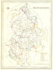 BEDFORDSHIRE. Beds. Lewis. Original. Outline colouring 1831 old antique map