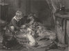 DOGS. 'Too Hot'. Several Dogs waiting to eat. Landseer (Edward Jesse) 1888