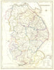 LINCOLNSHIRE. Lincs. Lewis. Original outline colouring 1849 old antique map